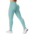 Hoch taillierte Pfirsich-Lift Yoga-Leggings in hellem Türkis für Fitness - S / Unterteile / Elektroblau