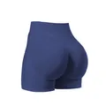 High-performance seamless high waist booty lifting yoga shorts in navy blue for fitness - XS / Bottoms / Navy Blue