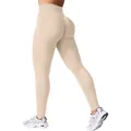 Hochtaillierte beige Scrunch-Butt-Yogahose für Fitness und erstklassige Leistung im Fitnessstudio - S / Unterteile / Khaki