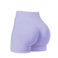 High-waist seamless peach lift athletic yoga shorts in light purple for workout - XS / Bottoms / Light Purple