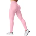 Hellrosa Yoga-Leggings mit hoher Taille und pfirsichfarbenem Butt-Lifting-Design - S / Unterteile / Rosa