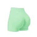 High-waist seamless butt-lifting yoga shorts for fitness in a soft mint green color - XS / Bottoms / Pistachio Green