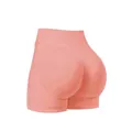 Seamless high-waisted peach butt lifting yoga shorts in soft pink variant for workout - XS / Bottoms / Gray Rose Pink