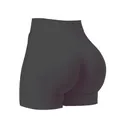 High-waisted seamless butt-lifting yoga shorts in black for athletic fitness and running - XS / Bottoms / Dark Gray