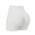 High-waist seamless peach-lift yoga shorts in solid white for fitness and outdoor gym training - S / Bottoms / Snow White