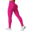 Hoch taillierte Yoga-Leggings mit Scrunch-Butt in kräftigem Magenta für das Fitnessstudio - Fuchsia