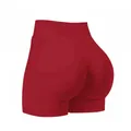 Red seamless high-waisted yoga shorts with butt-lifting scrunch design for fitness - XS / Bottoms / Angola Red