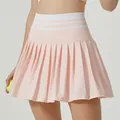 Falda de tennis plisada de talle alto transpirable con forro antiexposición rosa claro - S / Bottoms / Rosa Claro