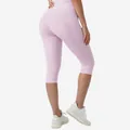Comfortable women's high waist lilac 3/4 yoga pants with lifting effect and quick-dry fabric - S / Bottoms / Pink