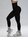 High-performance black seamless high-waisted butt-lifting yoga leggings for women - M / Bottoms / Black