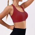 Soutien-gorge de sport rouge côtelé à fort impact pour yoga - XS / Hauts / Bordeaux