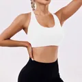 Soutien-gorge de sport blanc sans couture et short de yoga noir taille haute sculptant - XS / Hauts / Blanc Pur