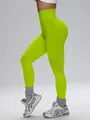Legging de yoga sans couture taille haute vert citron avec effet de levage des fesses - S / Bas / Vert Citron