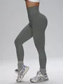 Pantalon de yoga gris sans couture à taille haute avec effet liftant fessier fitness - S / Bas / Gris foncé