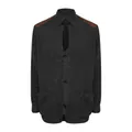 Cardigan in maglia vintage da uomo con toppe sulle spalle in PU marrone e bottoni. - Taglia S / Top / Nero