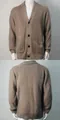 Vintage men's shawl collar knit cardigan sweater with dark buttons and front pockets - M / Tops / Khaki