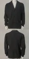Men's black knitted cardigan sweater with shawl collar and buttons, front and back view - M / Tops / Black