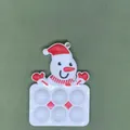 White snowman Christmas pop it fidget toy keychain for holiday stress relief and decoration - 1 Piece / Snowman
