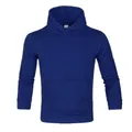Classic royal blue men's fleece hooded sweatshirt with front kangaroo pocket. - S / Tops / Blue
