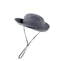 Sombrero boonie profesional gris oscuro para exteriores con ala ancha y barboquejo ajustable - L(58-60cm) / Sombrero Pescador de Cuatro Agujeros / Gris claro