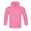 Solid pink men's hooded sweatshirt with soft fleece lining and a classic kangaroo pocket - Pink