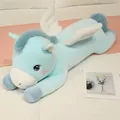 Soft light blue flying horse plush toy with white wings for sleeping comfort. - Blue / 50cm