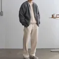 Men's stylish loose grey ribbed knitted cardigan sweater for autumn winter fashion look. - S / Tops / Gray