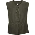 Gilet médiéval de la Renaissance pour hommes, style pirate steampunk vert olive - S / Hauts / Vert Militaire