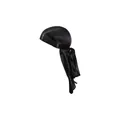 Premium black silky satin durag headwrap with long adjustable ties for costume - Hat / Black