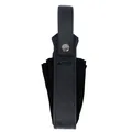 Schwarzer Lederkostüm-Gürtelholster mit Webmuster für Halloween-Bavarian-Outfits - Hüfttasche mit Retro-Webprägung und Schnalle / Schwarz