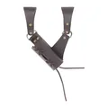 Vintage braunes Holster-Zubehör aus Kunstleder für Oktoberfest-Kostüm mit Nieten - Einheitsgröße / Doppelhaken Schwertscheide (Stil 1) / Dunkelbraun