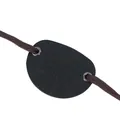 Schwarze Leder-Piratenaugenklappe mit Wikinger-Symbol für Halloween und Bayern-Kostüme - Einheitsgröße / Augenklappe mit Wikingerkompass (Stil 3) / Schwarz