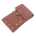 Braune Vintage Kunstleder Gürteltasche für mittelalterliche oder Steampunk Kostüme - Einheitsgröße / Retro Nietengürteltasche / Braun