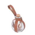 Gläserne Zaubertrankflasche mit braunem Lederriemen für bayerische Oktoberfest-Kostüme - Einheitsgröße / Sphärische Glastrankflasche (Braunes Lederholster)