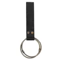 Schwarze Gürtelschlaufe aus Leder mit doppelten Ringen für bayerische Trachten - Retro-Rockgürtelschnalle / Schwarz
