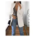 Elegante witte slim fit blazer jas met reverskraag voor de herfstmode voor dames - S / Tops / Wit