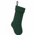 Großer waldgrüner Weihnachtsstrumpf aus Strick für die festliche Weihnachtsbaumdekoration - Dunkelgrün (ML-M499D)