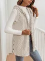 Cozy women's double-sided plush hooded cardigan vest for autumn and winter style - S / Tops / Apricot