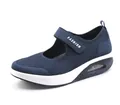 Chaussures de marche bleues en mesh pour femmes avec semelle à coussin d'air - Bleu marine