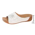 Sandali bianchi con zeppa, decorazione floreale e tacco 4,6 cm - 36 / Zeppa (Ruixiang&1566) / Bianco