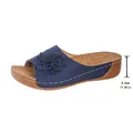 Eleganti sabot zeppa blu navy con design floreale e altezza tacco di 4,6 cm - 36 / Zeppa (Ruixiang&1566) / Blu
