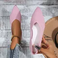 Detailansicht der pinkfarbenen spitzen Strick-Ballerinas mit atmungsaktivem Gewebe - 36 / Rosa