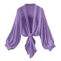 Breathable purple chiffon sun protection blouse for women stylish summer 2025 fashion - Dark Violet