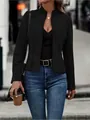 Detailansicht einer schwarzen Vintage-Langarmjacke für Damen in schicker Straßenmode - S / Oberteile / Schwarz