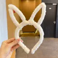 Bandeau avec oreilles de lapin en peluche blanche pour le soin du visage et maquillage - 13# Bandeau Oreilles de Lapin en Peluche Blanc Cassé