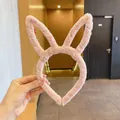 Bandeau adorable aux oreilles de lapin en peluche rose pour les soins du visage - 11# Bandeau Oreilles de Lapin en Peluche Rose