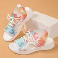 Colorful tie-dye knit sports sandals with white soft sole and breathable hollow-out design - 36 / Floral 16