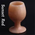 Detailed macro view of sunset red Lantian jade goblet showcasing unique stone texture - Sunset Red Style (04k)