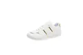 Sneaker bianche classiche da donna con eleganti dettagli dorati in pelle sintetica - 35 / Bianco