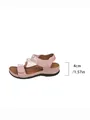 Detail view of pink women's sports sandals with velcro straps showing a 4cm heel height - 36 / Pink